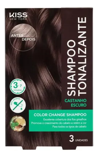 Shampoo Tonalizante Color Change Cor Castanho Escuro - Kiss New York